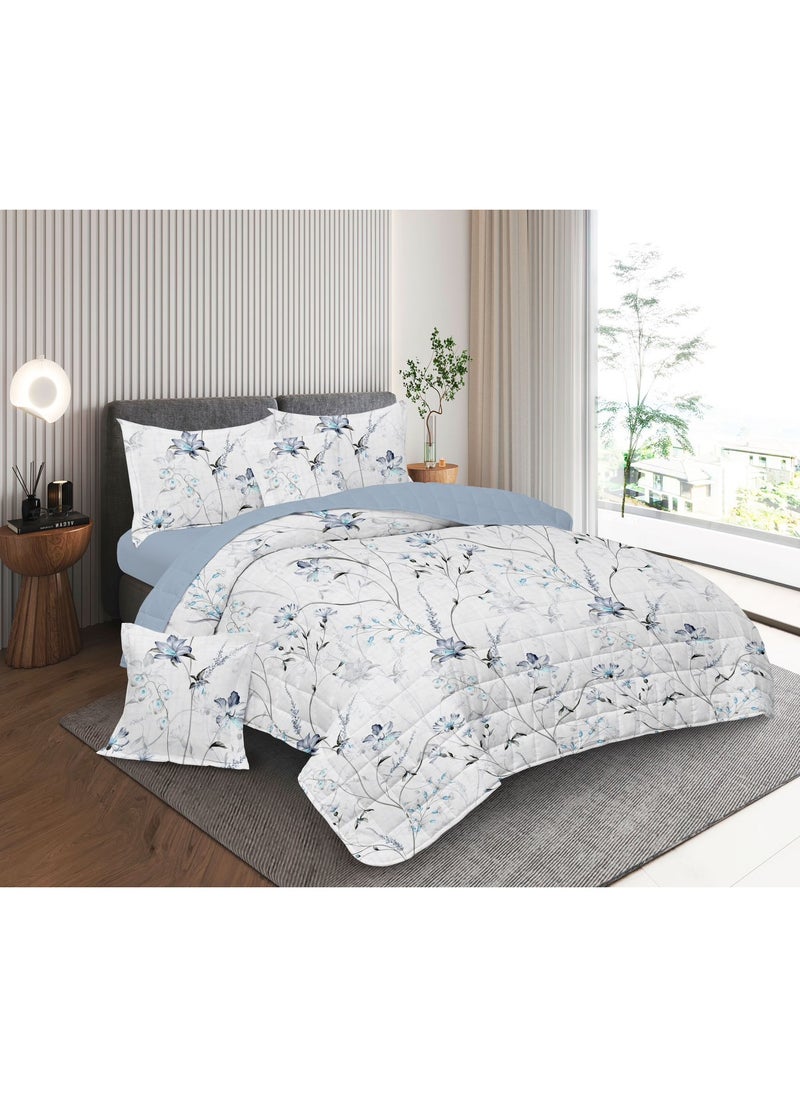 Red Rose A practical summer double bed sheet with a printed design to suit your room's decor, made of microfiber, measuring 230*250cm.  - Image 1