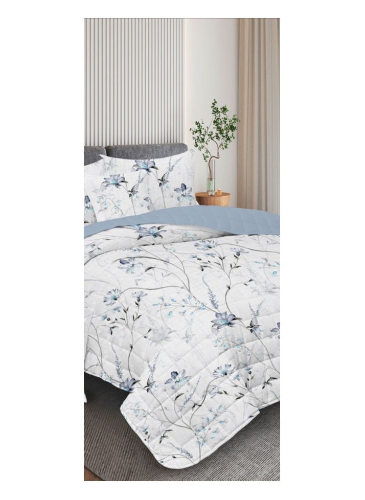 Red Rose A practical summer double bed sheet with a printed design to suit your room's decor, made of microfiber, measuring 230*250cm.  - Image 3