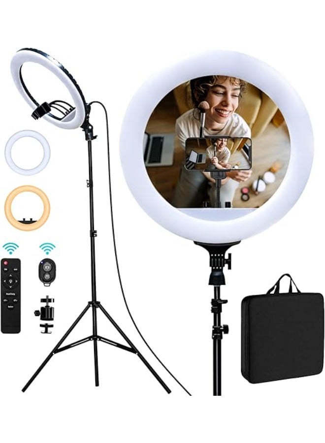 Professional LED Ring Light (14/18/21 Inch) - Dimmable, Adjustable Color Temperature, Strong Tripod for Photography, Makeup & Vlogging - Image 1