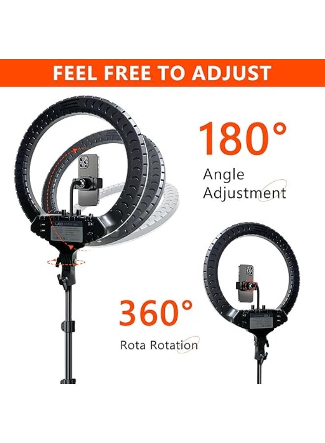 Professional LED Ring Light (14/18/21 Inch) - Dimmable, Adjustable Color Temperature, Strong Tripod for Photography, Makeup & Vlogging - Image 4