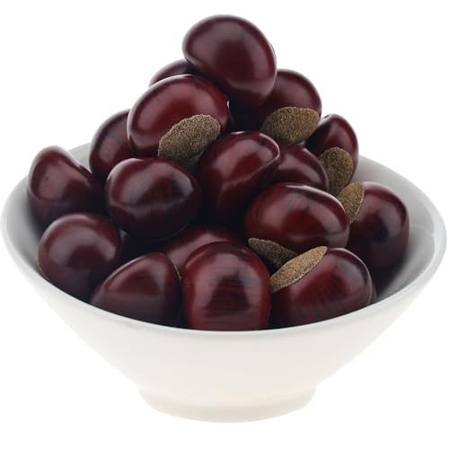 Gresorth Plastic Artificial Chestnut Lifelike Fake Nut Decoration Realistic Simulation Model Vivid Food for Birthday - Image 2