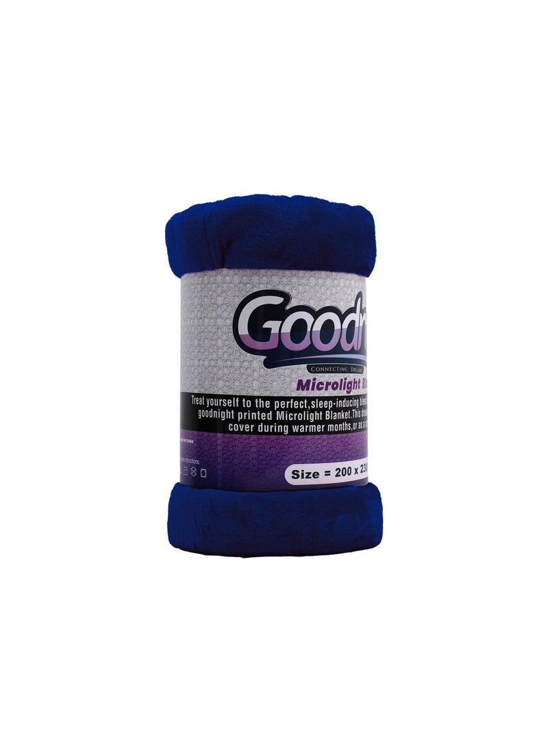 GOODNIGHT Royal Single Fleece blanket 310 GSM Extra Soft Fleece All Season Blanket 160 x 220 Blue  - Image 3
