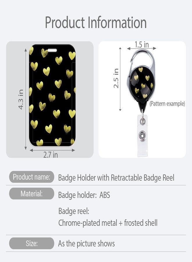 DMLSKY Heart Badge Reel Retractable ID Holder Cute Name Reel Clip Vertical ID Key Card Badge Holder for Women Nurse Teacher Preppy School Student - Image 4