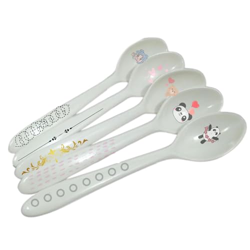 GETZET Melamine Tableware Spoon Pack of 5 Pcs Dinner Spoons Combo Eating,Serving Spoon Set, Easy to Clean. (Size: 15 cm, 6 inch) - Image 2