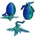 Flavery 3D Printed Flying Dragon in Egg Dino Easter Egg with 9 Winged Dragon Inside Colorful Fidget Toy Birthday Gift Flexible Desk Pet Figure Green Blue - Image 2