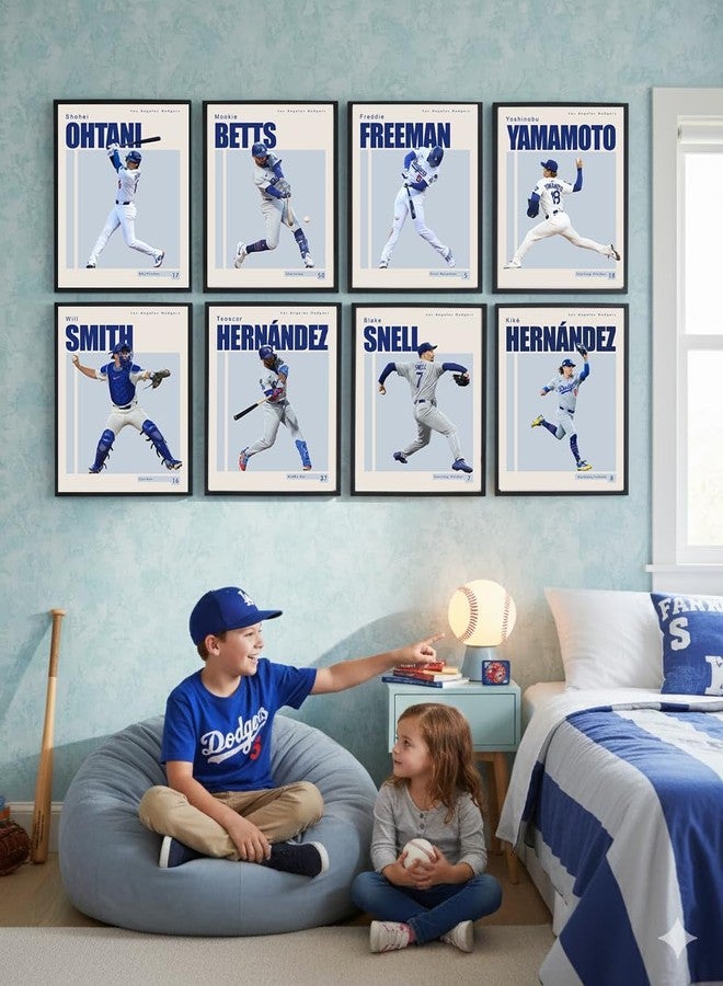 BigWig Prints Los Angeles Dodgers Player Posters, Shohei Ohtani, Yoshinobu Yamamoto, Mookie Betts, Freddie Freeman, Roki Sasaki LA Dodgers Wall Art Decor Man Cave Baseball Merch Unframed Set of 10 (11x14) - Image 2