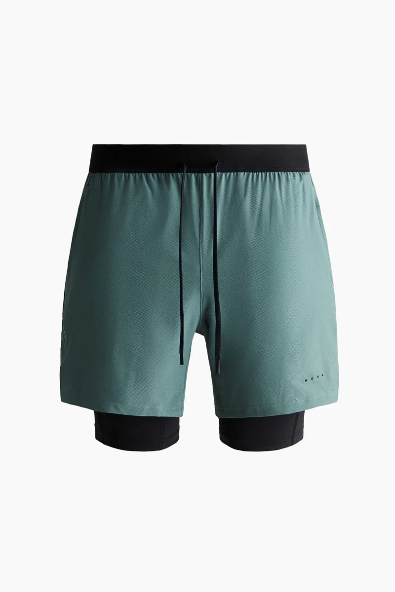 H&M  Double-layered sports shorts with DryMove™ for Men | Best Price UAE