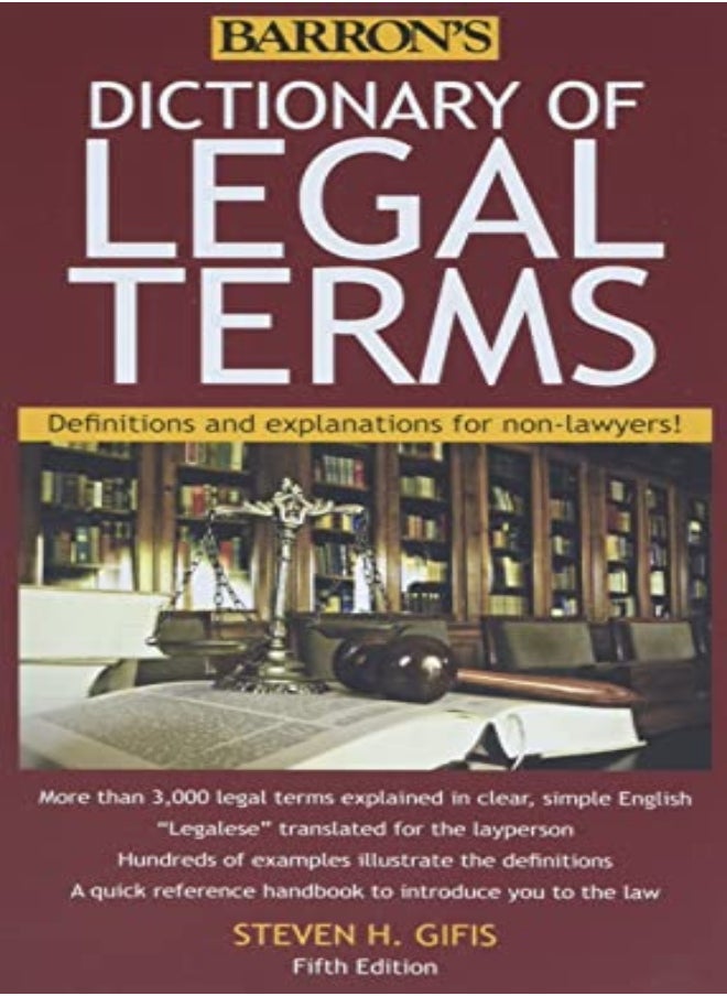 null - Dictionary Of Legal Terms Definitions And Explanations For Nonlawyers by Steven H. Gifis Paperback - Image 1