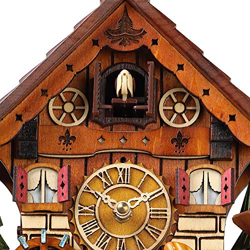 Kintrot Cuckoo Clock Handcrafted Traditional Black Forest Wood Clock Wall Decor - Image 5