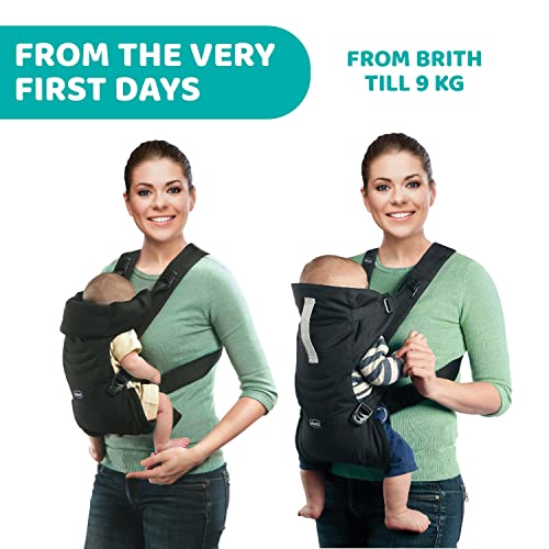 Chicco Easy Fit Baby Carrier with 2 Carry Positions, Safe & Easy to wear, 0m+ (Black Night) - Image 2
