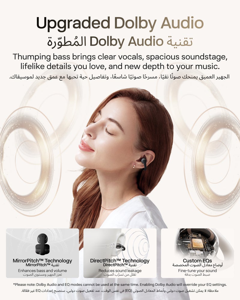 SHOKZ OpenDots 2 Open Ear Headphones - Premium Dolby Audio, 40 hrs Playtime, Bluetooth 6.1, IP57, Black - Image 3