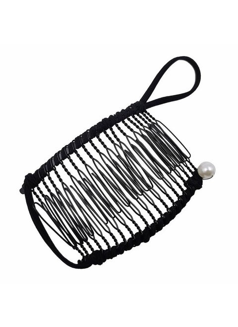 Banana Hair Clips Clincher Comb Vintage Hair Clips Tool Ponytail Holder Grip For Thick Hair (Black)