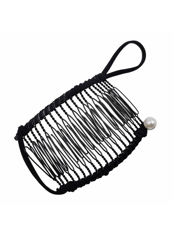 Quupy - Banana Hair Clips Clincher Comb Vintage Hair Clips Tool Ponytail Holder Grip For Thick Hair (Black) - Image 1
