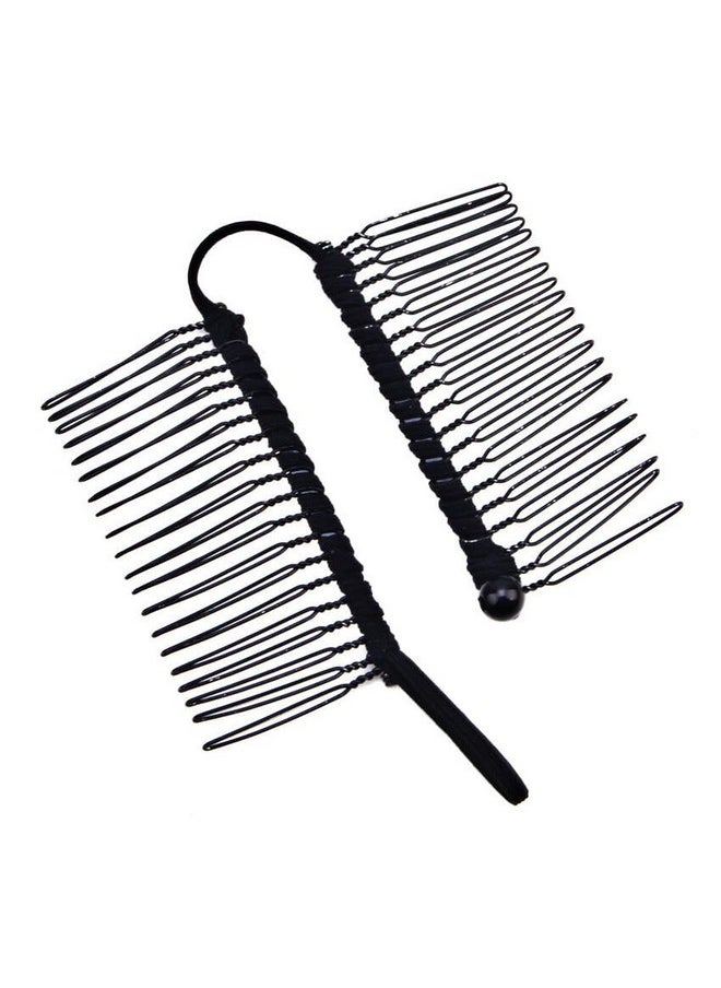 Quupy - Banana Hair Clips Clincher Comb Vintage Hair Clips Tool Ponytail Holder Grip For Thick Hair (Black) - Image 1