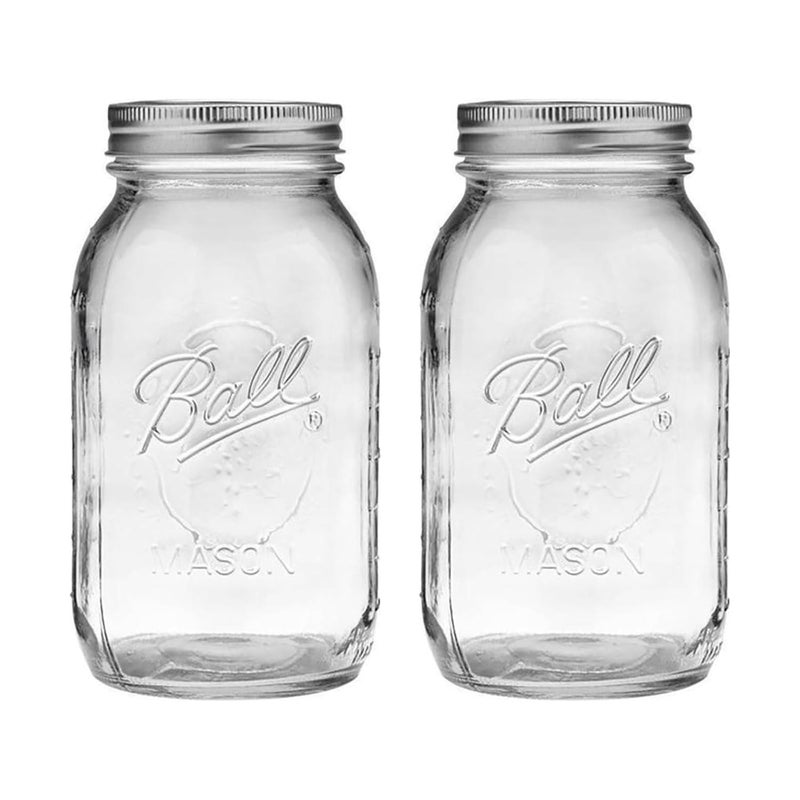 Ball Regular Mouth 32-Ounces Mason Jar with Lids and Bands, Clear,(Pack Of 2) - Image 1