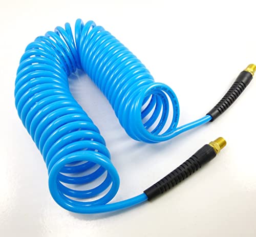 DYNAMIC POWER 25 Feet PU Recoil Air Hose With 1/4" MNPT Swivel Ends And Bend Restrictor Fittings (120 PSI) - Image 3