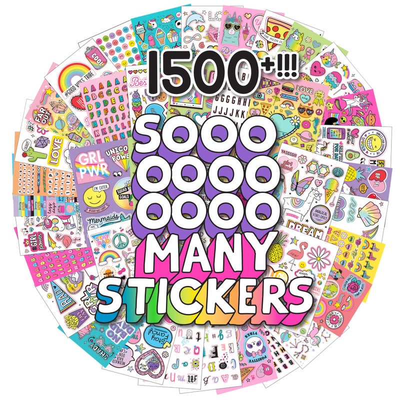 Just My StyleÂ® 1500 Sticker Book by Horizon Group USA, Fun Craft Stickers, Cute Gifts for Girls Kids Teens Adults - Image 1