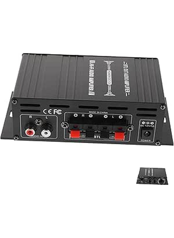 AK280 Mini Amplifier Black 12V Compact Audio for Car Motorcycle Treble Control - Image 1