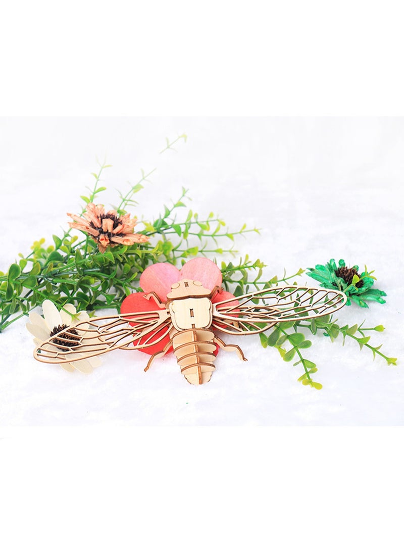 15CM 3D Wooden Insect Jigsaw Puzzle Cicada Animal Skeleton Assembly Model Jigsaw Puzzle DIY Crafts Gift For Kids And Adults Teens Boys Girls - Image 2