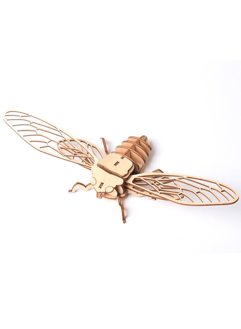 15CM 3D Wooden Insect Jigsaw Puzzle Cicada Animal Skeleton Assembly Model Jigsaw Puzzle DIY Crafts Gift For Kids And Adults Teens Boys Girls - Image 1