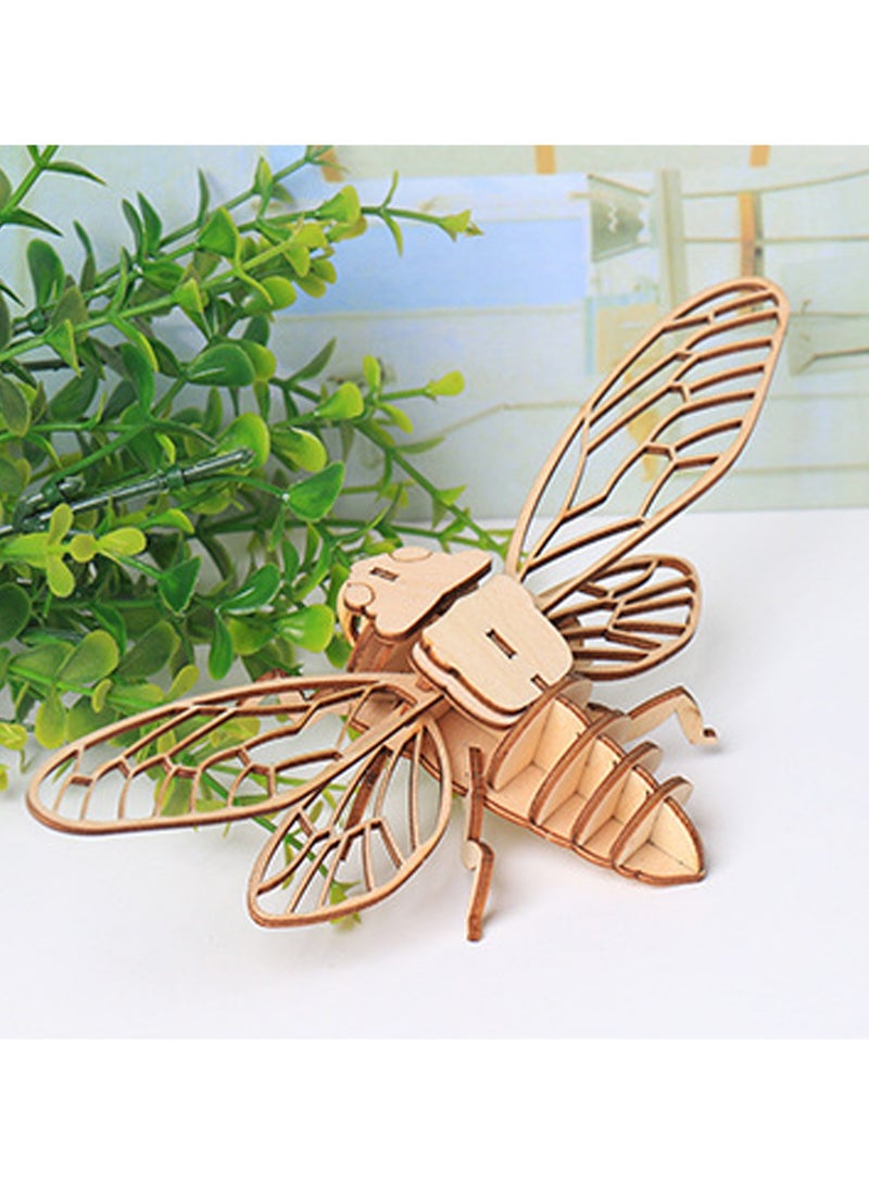 15CM 3D Wooden Insect Jigsaw Puzzle Cicada Animal Skeleton Assembly Model Jigsaw Puzzle DIY Crafts Gift For Kids And Adults Teens Boys Girls - Image 3