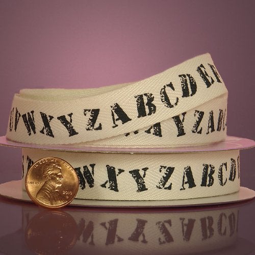 Black Alphabet Ribbon 58 X 10Yd
