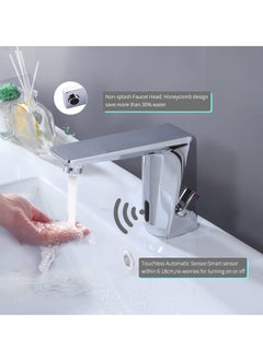 KASTWAVE Automatic Sensor Faucet, Touchless Faucet for Bathroom, Chrome Vanity Faucets, Easy Installation Hand Free Faucet with Temperature Adjustable Knob Ideal for School Home Hotel  - Image 2