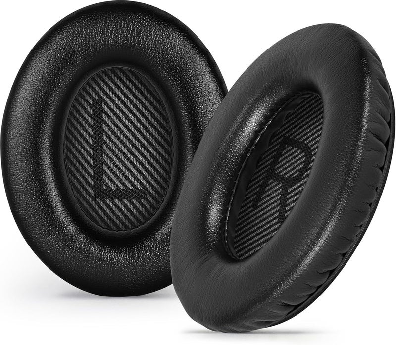 Aurivor وسادات أذن بديلة من أوريفور لسماعات Bose Quiet-Comfort QC 35 (ii) 25 15 2، وسادة مقاومة للتمزق لسماعات QC35 (ii) QC25 QC15 QC2 SoundTrue/SoundLink AE2/AE2i/AE2w حول الأذن (أسود) - Image 1