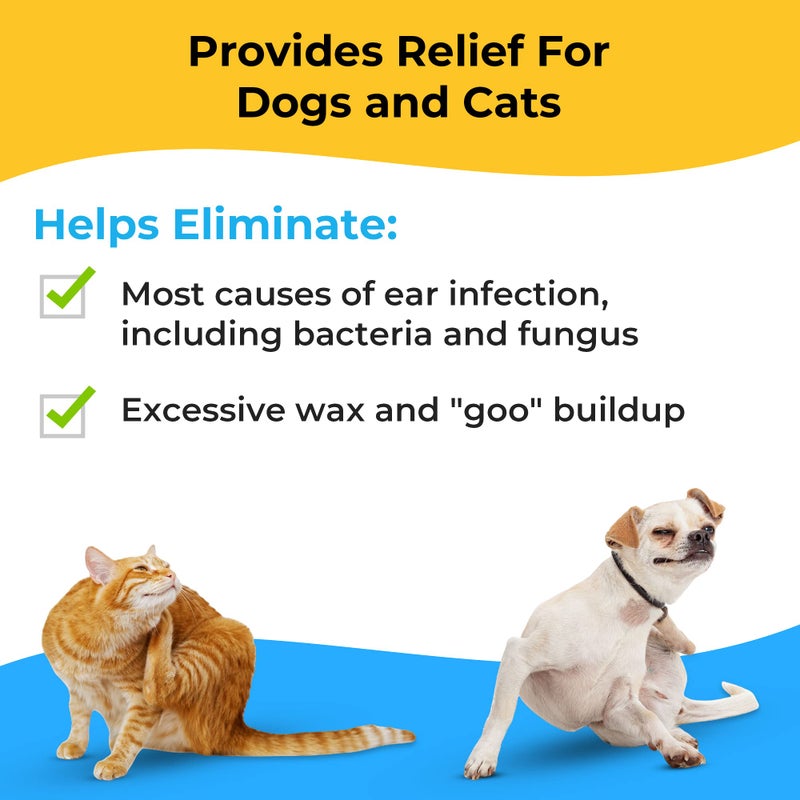 Smiling Paws Pets Medicated Tris Flush Dog Ear Cleaner Solution and Infection Treatment for Dogs and Cats Ear Flush for Dogs Ear Cleaner for Dogs & Cats - Cat & Dog Ear Wash Contains Ketoconazole 12oz - Image 3
