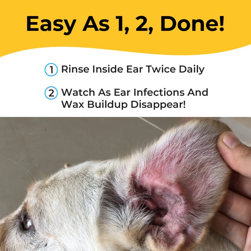 Smiling Paws Pets Medicated Tris Flush Dog Ear Cleaner Solution and Infection Treatment for Dogs and Cats Ear Flush for Dogs Ear Cleaner for Dogs & Cats - Cat & Dog Ear Wash Contains Ketoconazole 12oz - Image 4