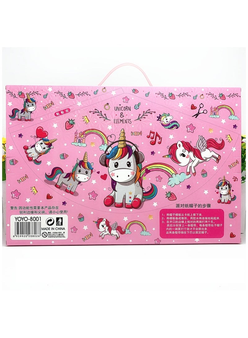 NIBEMINENT مجموعة أدوات مكتبية يونيكورن للبنات - 41 قطعة من الأدوات المكتبية للبنات صندوق أقلام وألوان وممحاة ومبراة - هدية إرجاع للبنات / مجموعة مدرسة يونيكورن للبنات، مجموعة أدوات مكتبية هدايا إرجاع - Image 4