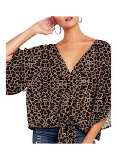 NIBEMINENT V-Neck Casual Shirts Coffee  - Image 4