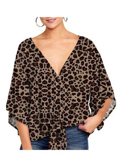 NIBEMINENT V-Neck Casual Shirts Coffee  - Image 3