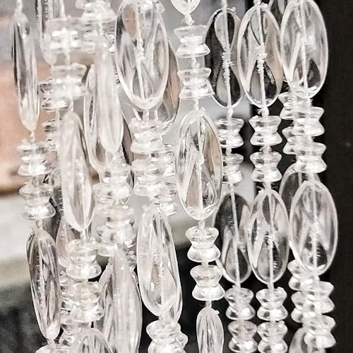 ave split Beaded Curtain Doorways Acrylic Hanging Door Beads String Curtains Tassel Room Divider Screen Decor for Doorway Window Living Room Wedding (1, Clear, 39 inch x 78.7 inch), ES041 - Image 4