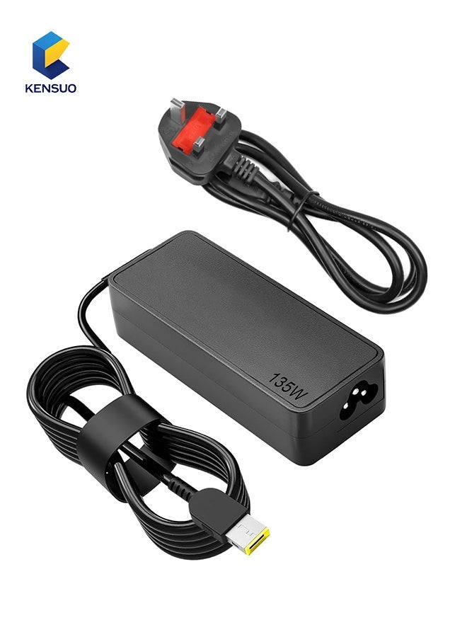 KENSUO 135W USB Laptop Charger Lenovo Power Supply Adapter for Lenovo IdeaPad Y40 Y50 Y70 Y40-70 Y50-70 Y520 Y530 Y70-70 Y700 Y700-15ISK Y7000P ThinkPad T440P T450P T460P T470P T540P W540 W541 ADL135NLC3A  - Image 1
