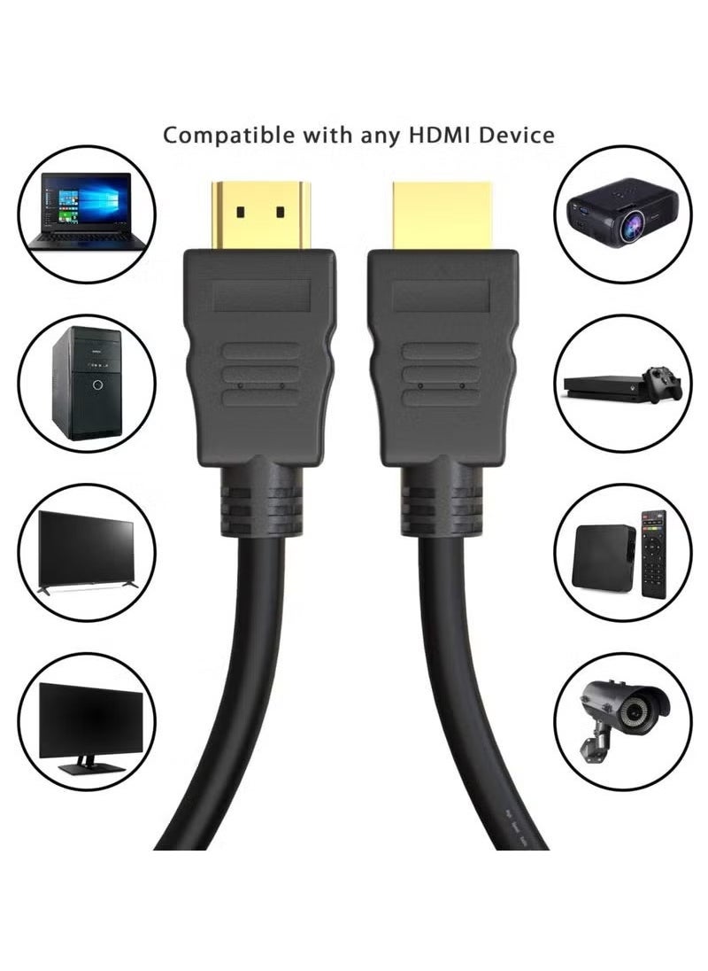 JAJEEK - 10M HDMI Cable High Speed with Ethernet ARC 3D – Full HD 1080P, Compatible with PS4, Xbox One, Sky HD TV, Laptop, PC, Monitor, CCTV – Designed in the UK, Durable, Ultra-Fast Data Transfer, Ideal for Gaming, Streaming, and Home Entertainment - Image 1