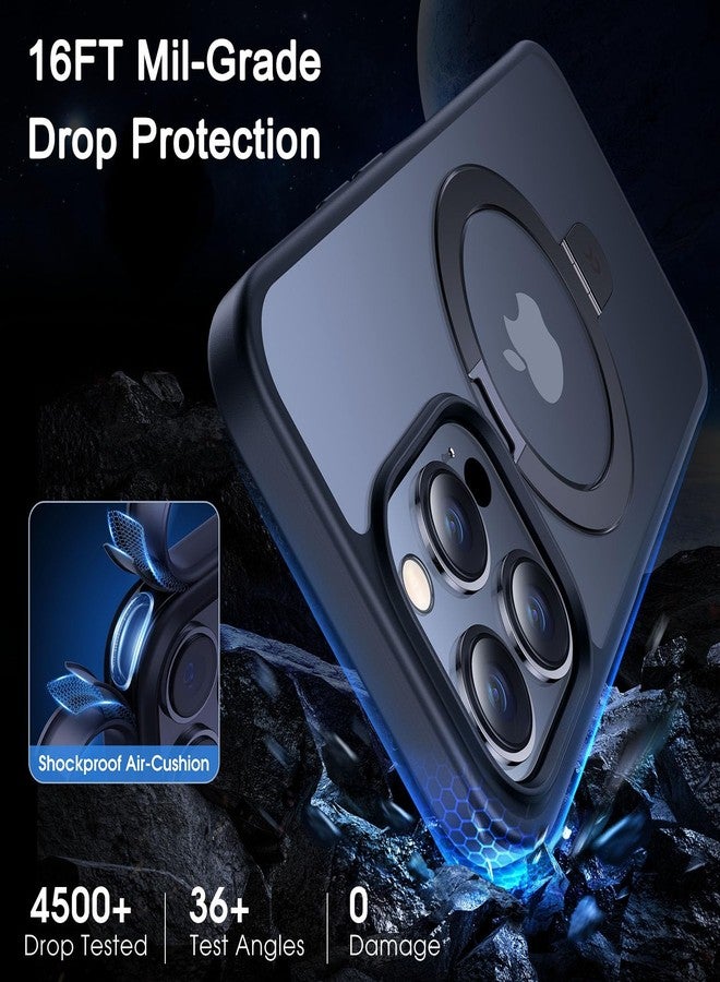 CASEKOO Designed for iPhone 14 Pro Max Case with Magnetic Invisible Stand [Military Drop Protection] [Compatible with MagSafe] Shockproof Slim Translucent Matte Promax Case 6.7", Black - Image 5