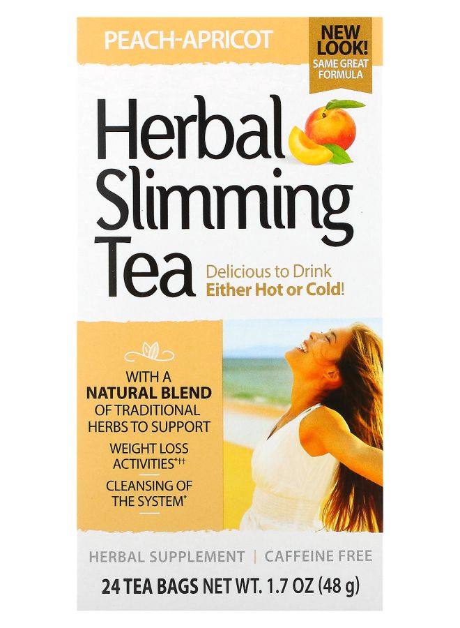 Herbal Slimming Tea Peach-Apricot Caffeine Free 24 Tea Bags 1.7 oz (48 g)