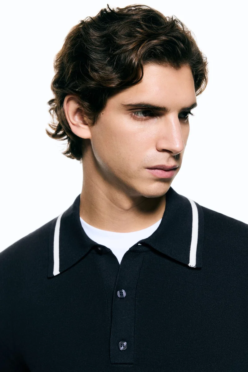 H&M Relaxed Fit Long-sleeved Polo shirt