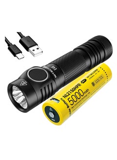 مصباح يدوي NITECORE E4K 4400 لومن EDC مع بطارية قابلة لإعادة الشحن USB-C بسعة 5000 مللي أمبير في الساعة