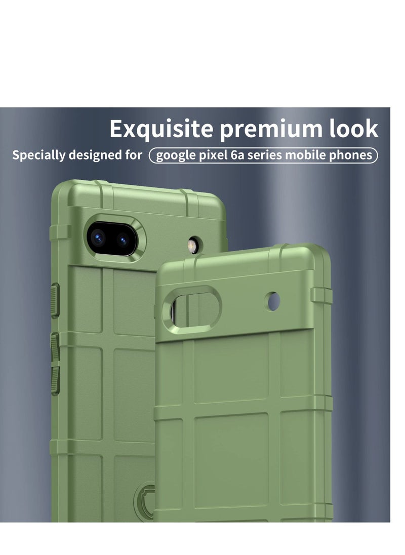 Y&D - Phone Case Designed for Google Pixel 6a with Screen Protector Military Grade Shockproof Silicone TPU Protective Cover 6A 5G 6.1” (Green) - Image 1
