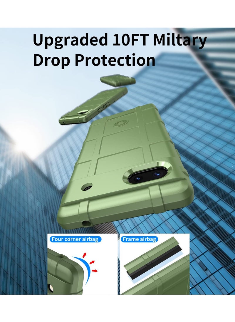 Y&D - Phone Case Designed for Google Pixel 6a with Screen Protector Military Grade Shockproof Silicone TPU Protective Cover 6A 5G 6.1” (Green) - Image 1