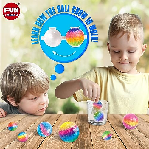 FUN KIDZ Big Bouncy Ball Kit for Kids, FunKidz DIY Ultimate Magic Bouncy Balls Making Kit Science Craft Projects Birthday Party Activities for Boys Girls Ages 6-12 Includes Tennis Size Ball Model and Powder - Image 5