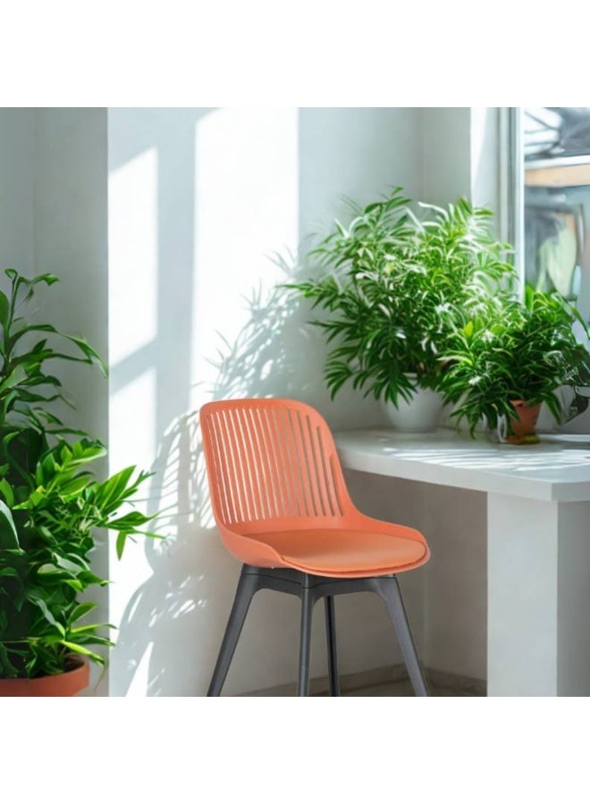 ROYALOAK Royaloak Aero Fibre Cafe Chair in Red | Moulded Upholstery with Cushioned Seat & Tilt-Back Design | Comfortable Chair with Anti-Skid Legs for Daily Use in Homes, Cafés, Patios or Balconies - Image 1