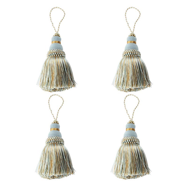 fenghuangwu Fenghuangwu Colorful Tassel Key Tassel DIY Accessories for Curtain and Home DecorationMix blue4PCS 