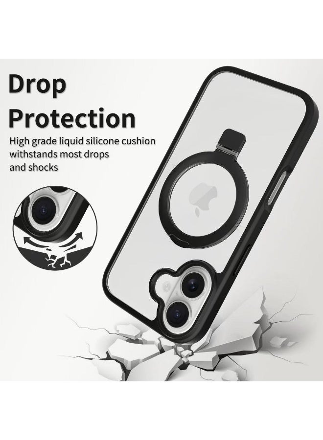 iPhone 16 MagSafe Case Magnetic Back Cover,【Full Shockproof Protection】 transparent back,  Magnetic Cover with Invisible Stand, Slim Phone Cover with Strong Magnet for Apple 16 Plus - Image 5