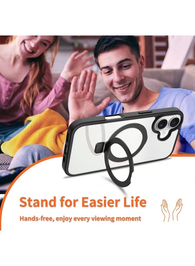 iPhone 16 MagSafe Case Magnetic Back Cover,【Full Shockproof Protection】 transparent back,  Magnetic Cover with Invisible Stand, Slim Phone Cover with Strong Magnet for Apple 16 Plus - Image 2