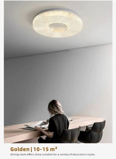 Vmax Smart Modern LED Ceiling Light with Alexa Connectivity & Remote Control, Round Cristal Glass 40 Cm Dimmable Warm & Cool White Light for Living Dining Room Bedroom Hallway Office Balcony Kidsroom Study  - Image 5