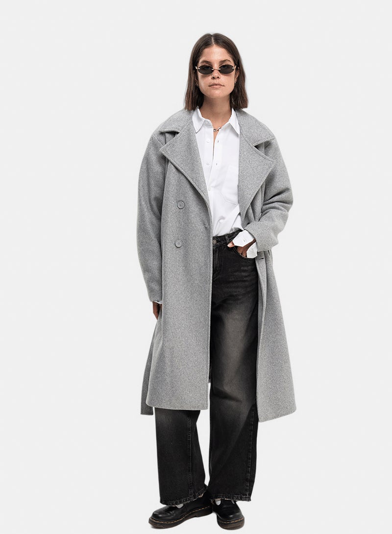 In Your Shoe Grey Oversized Coat - Image 2