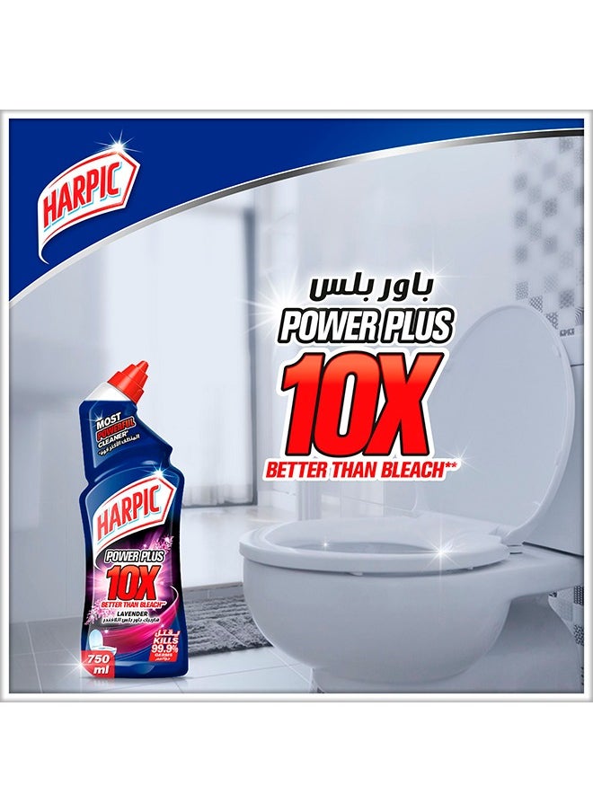 Harpic - Lavender Power Plus 10X Most Powerful Toilet Cleaner 3 x 750ml - Image 1